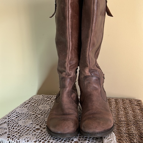 Ladies Brown distressed Boots, 38 - Picture 7 of 8